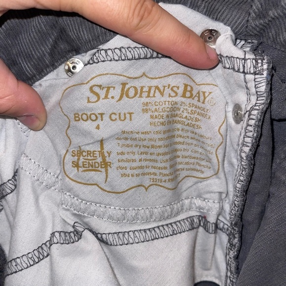 ST Johns Bay Womens Corduroy Pants Grey Bootcut Size 4 - Picture 7 of 7